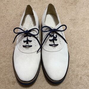 Cole Haan Cream Suede Oxfords Nike Air with Navy Laces